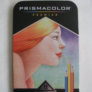 New Prismacolor Premier Colored Pencils Soft Core 12 Count Tin Case 3596